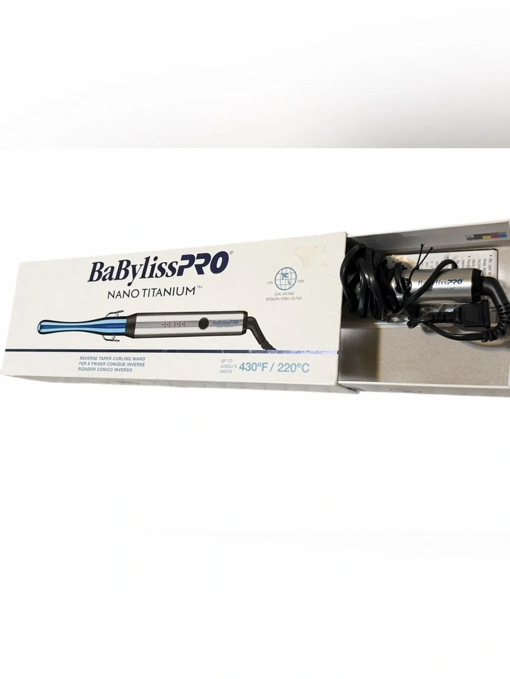 NWOT BaByliss Pro Nano Titanium Reverse Curl Wand, still in org box!!!
